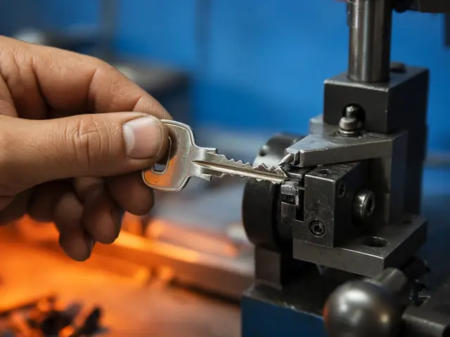 Copia de llave en la máquina de duplicado, en la provincia de Valencia